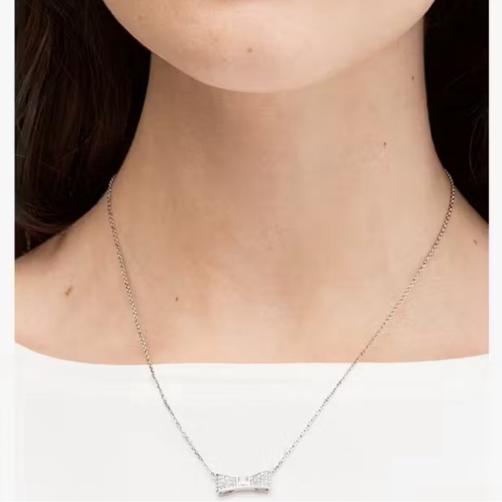 Kate Spade Silver Bow Necklace